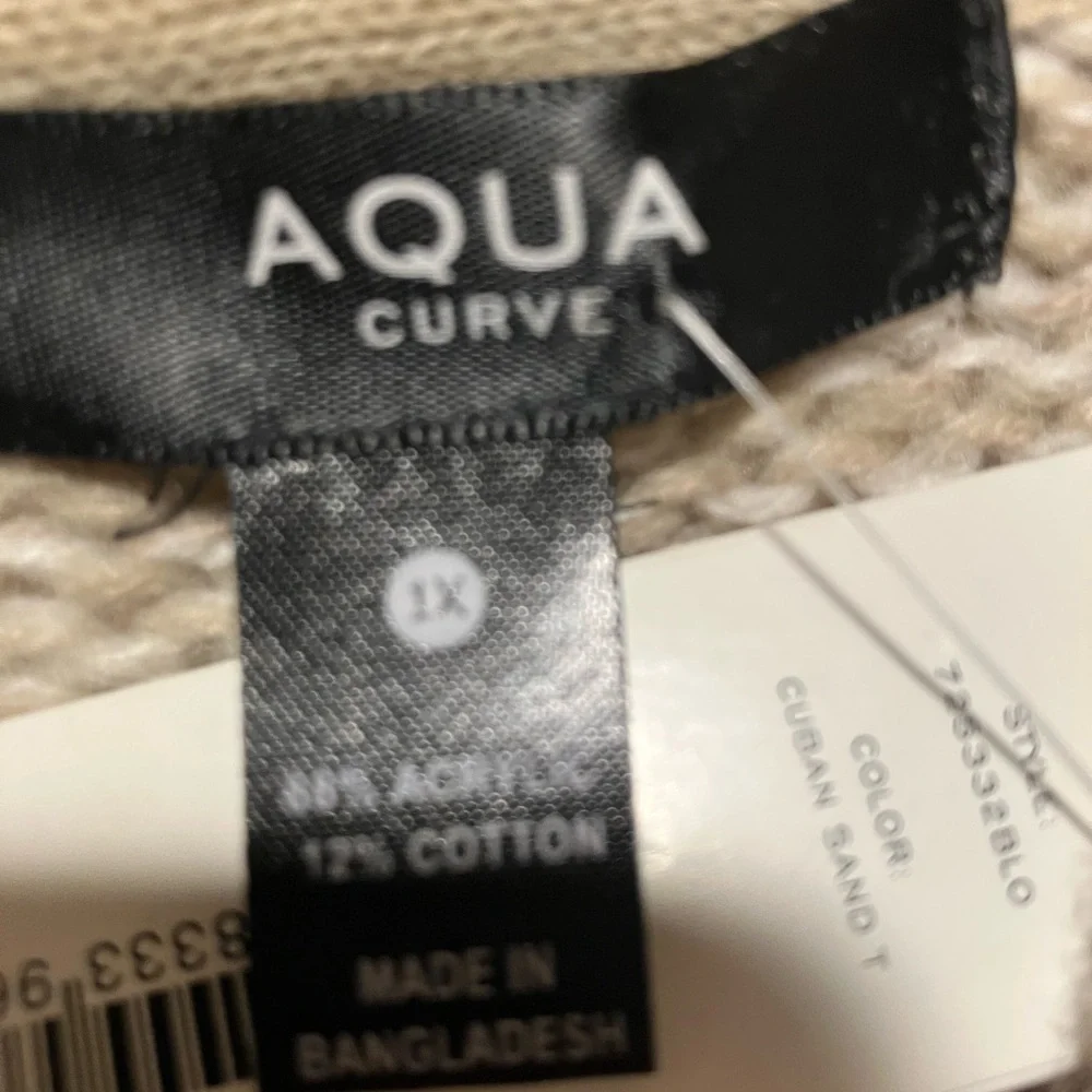 Aqua Curve Women’s Cuban Sand Mock Turtleneck Sweater NWT‎ Size 1X - Picture 7 of 12